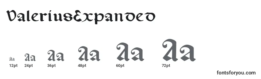 ValeriusExpanded Font Sizes