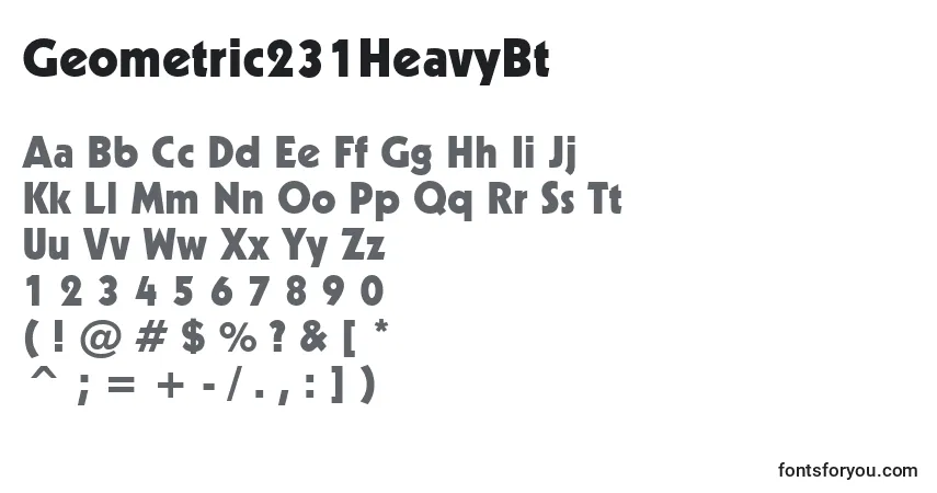 Шрифт Geometric231HeavyBt – алфавит, цифры, специальные символы