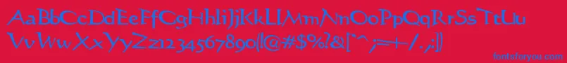 Stiltedman Font – Blue Fonts on Red Background