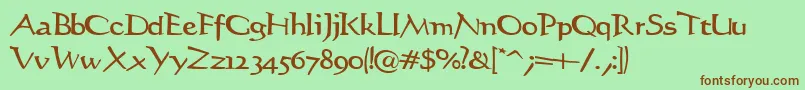 Stiltedman Font – Brown Fonts on Green Background