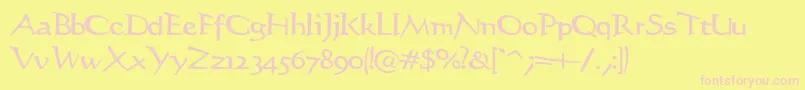 Stiltedman Font – Pink Fonts on Yellow Background