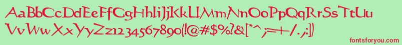 Stiltedman Font – Red Fonts on Green Background