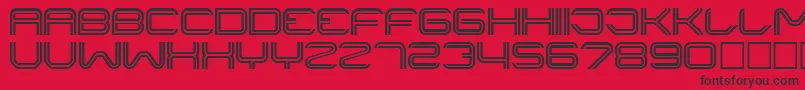 フォントLinerRegular – 赤い背景に黒い文字