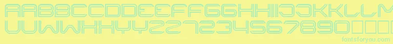 LinerRegular-fontti – vihreät fontit keltaisella taustalla
