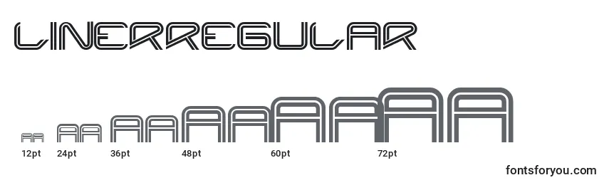 Размеры шрифта LinerRegular