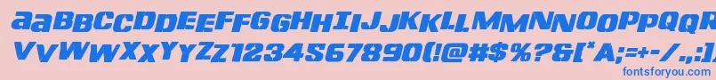 Lefthandlukestagital Font – Blue Fonts on Pink Background