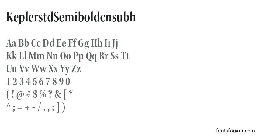 Fuente KeplerstdSemiboldcnsubh - alfabeto, números, caracteres especiales