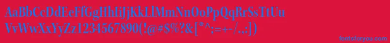 フォントKeplerstdSemiboldcnsubh – 赤い背景に青い文字