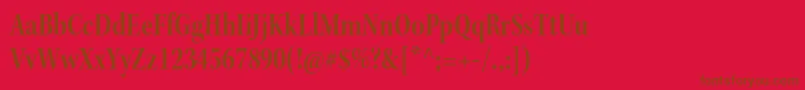 KeplerstdSemiboldcnsubh-fontti – ruskeat fontit punaisella taustalla