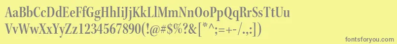 KeplerstdSemiboldcnsubh-fontti – harmaat kirjasimet keltaisella taustalla