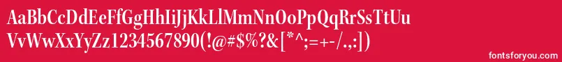 KeplerstdSemiboldcnsubh-fontti – valkoiset fontit punaisella taustalla