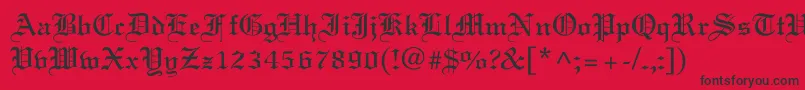 Old English Font – Black Fonts on Red Background