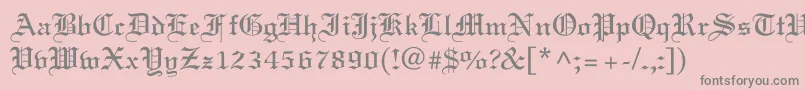 Old English Font – Gray Fonts on Pink Background