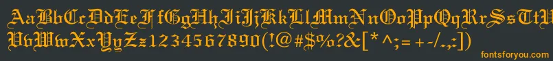 Old English Font – Orange Fonts on Black Background