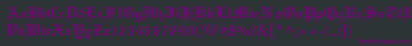 フォントOld English – 黒い背景に紫のフォント