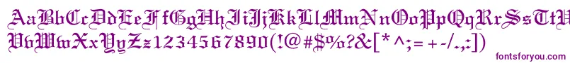 Old English Font – Purple Fonts on White Background