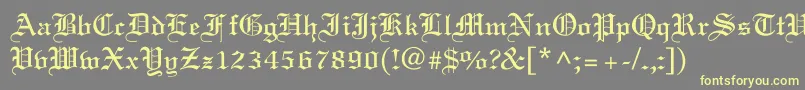 Old English Font – Yellow Fonts on Gray Background