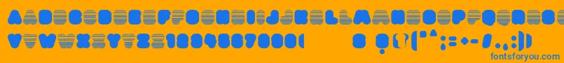 DietFat-Schriftart – Blaue Schriften auf orangefarbenem Hintergrund