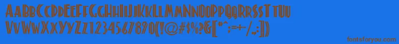 LevinsonDeco Font – Brown Fonts on Blue Background