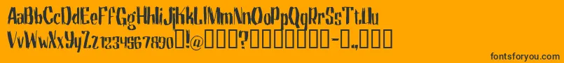 Motrg-Schriftart – Schwarze Schriften auf orangefarbenem Hintergrund
