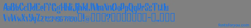 フォントMotrg – 灰色の背景に青い文字
