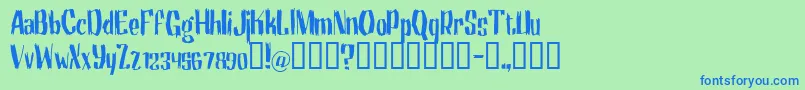 Motrg Font – Blue Fonts on Green Background