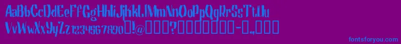 Motrg Font – Blue Fonts on Purple Background