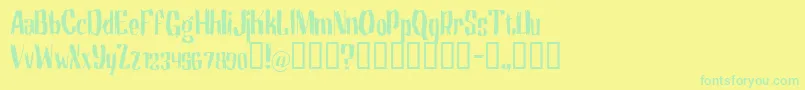 Motrg Font – Green Fonts on Yellow Background