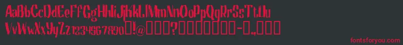 Motrg-Schriftart – Rote Schriften auf schwarzem Hintergrund
