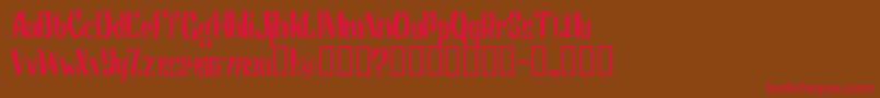 Motrg Font – Red Fonts on Brown Background