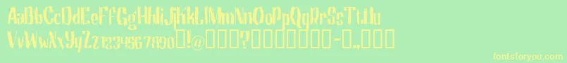 Motrg Font – Yellow Fonts on Green Background