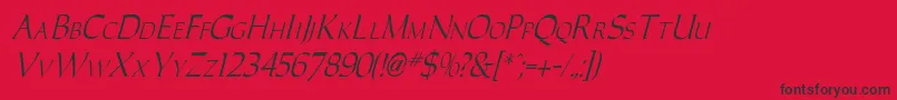 CaracubItalic Font – Black Fonts on Red Background