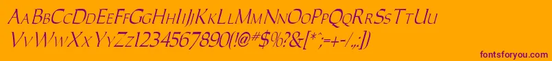 CaracubItalic Font – Purple Fonts on Orange Background
