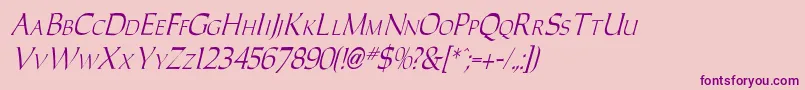 CaracubItalic Font – Purple Fonts on Pink Background