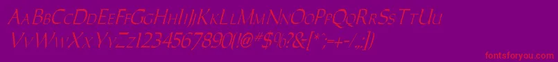 CaracubItalic Font – Red Fonts on Purple Background