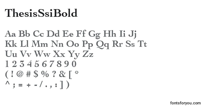 A fonte ThesisSsiBold – alfabeto, números, caracteres especiais