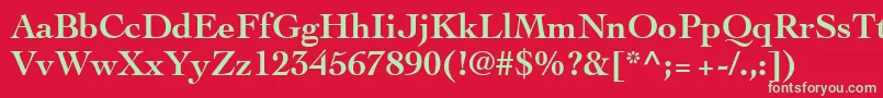 フォントThesisSsiBold – 赤い背景に緑の文字