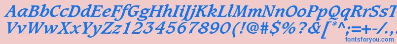 CaxtonstdBolditalic Font – Blue Fonts on Pink Background