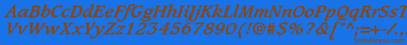 Шрифт CaxtonstdBolditalic – коричневые шрифты на синем фоне