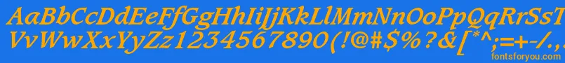 CaxtonstdBolditalic Font – Orange Fonts on Blue Background