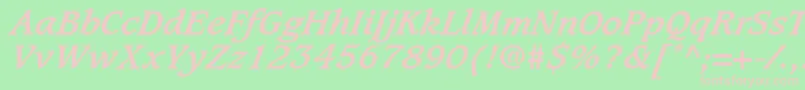 CaxtonstdBolditalic Font – Pink Fonts on Green Background