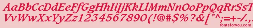 CaxtonstdBolditalic Font – Red Fonts on Pink Background