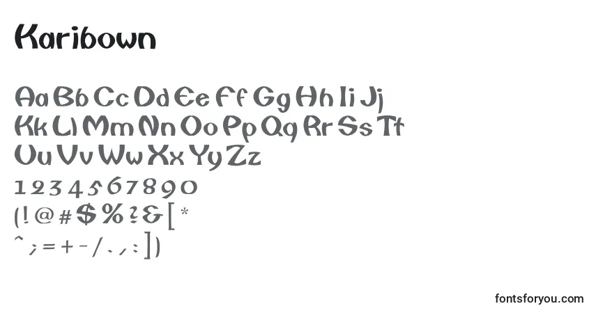 A fonte Karibown – alfabeto, números, caracteres especiais