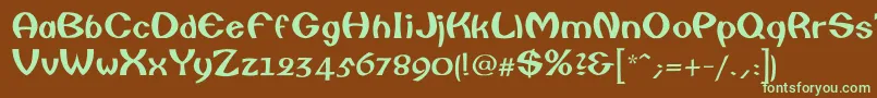 Karibown Font – Green Fonts on Brown Background