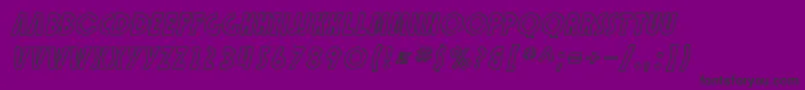 SfSpeakeasyOutlineOblique-Schriftart – Schwarze Schriften auf violettem Hintergrund