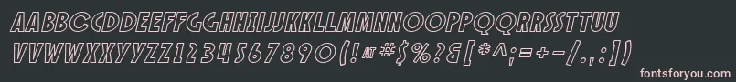 Czcionka SfSpeakeasyOutlineOblique – różowe czcionki na czarnym tle
