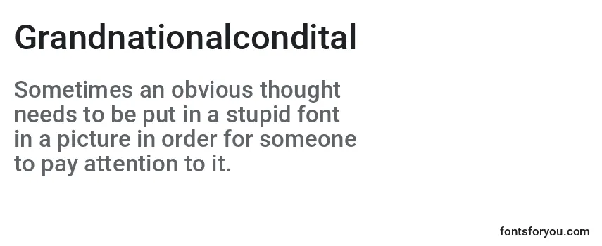 Review of the Grandnationalcondital Font