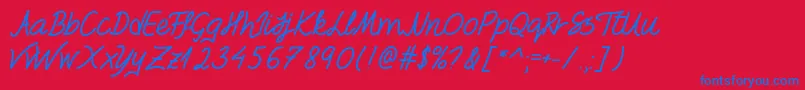FoxesInLove-fontti – siniset fontit punaisella taustalla