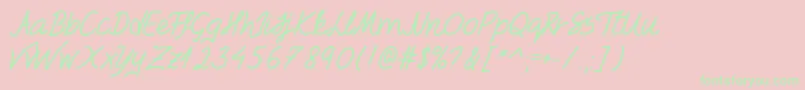 FoxesInLove Font – Green Fonts on Pink Background