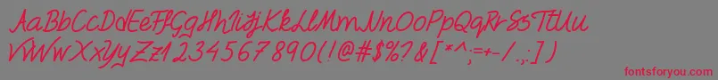 FoxesInLove Font – Red Fonts on Gray Background